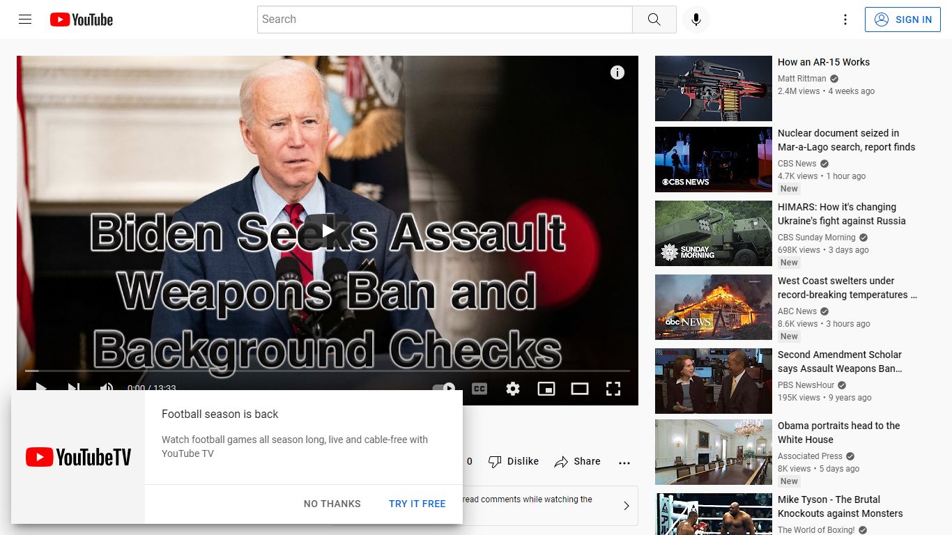 Biden Seeks Assault Weapons Ban and Background Checks